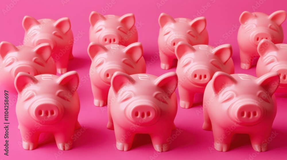 The Colorful Piggy Banks Row The Colorful Piggy Banks Row