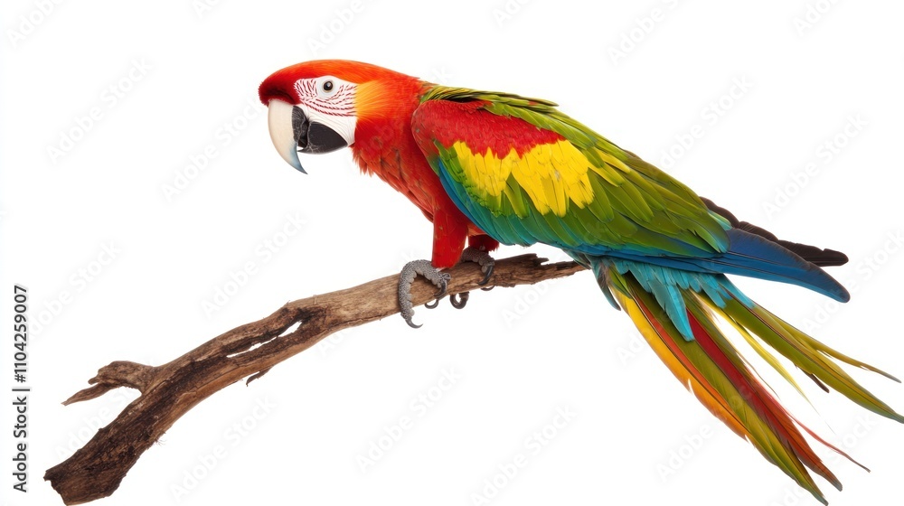 Obraz premium Vibrant Scarlet Macaw Perched on a Branch