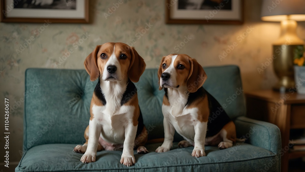 Beagles in a family setting for a lifestyle magazine. Beagles in a family setting for a lifestyle magazine.