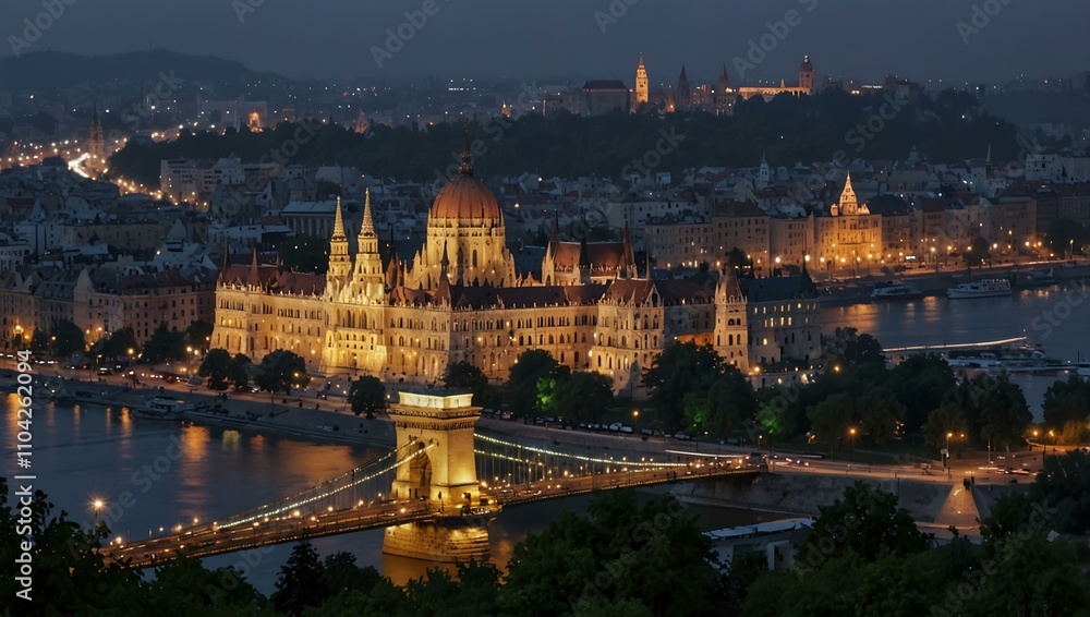 Naklejka premium Beautiful Budapest cityscape.