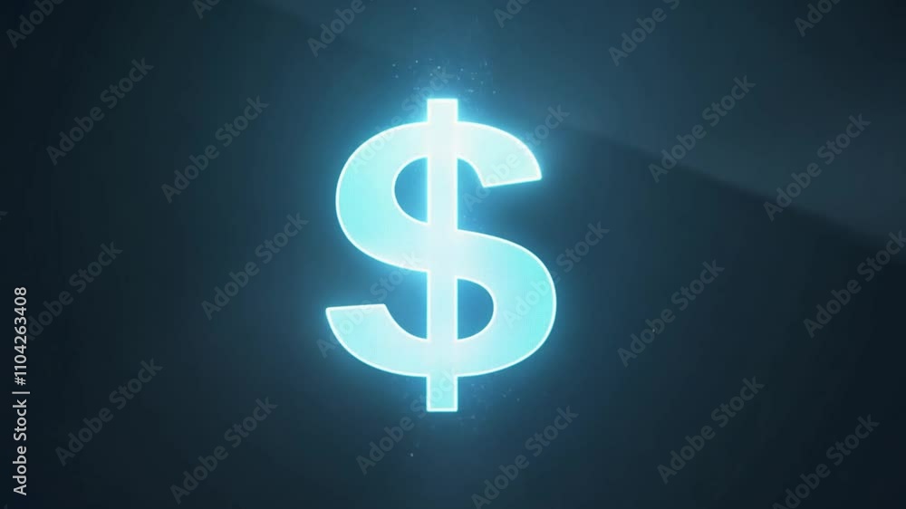 Glowing Dollar Symbol in a Dark Background for Financial Concepts Glowing Dollar Symbol in a Dark Background for Financial Concepts