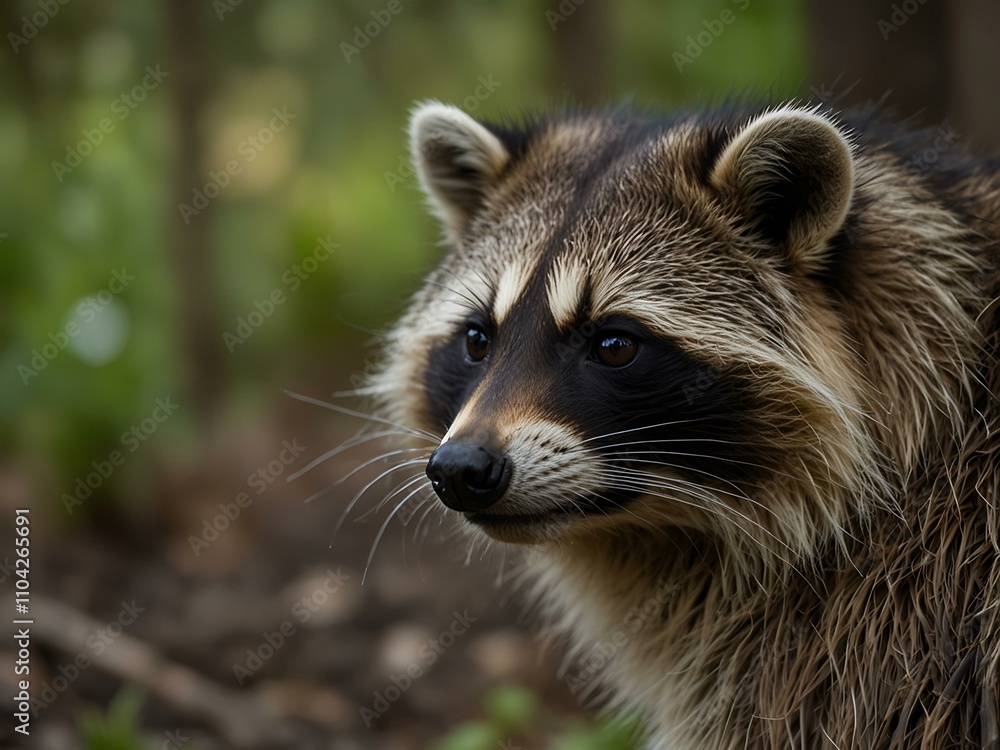 Beautiful raccoon in nature during spring. Beautiful raccoon in nature during spring.