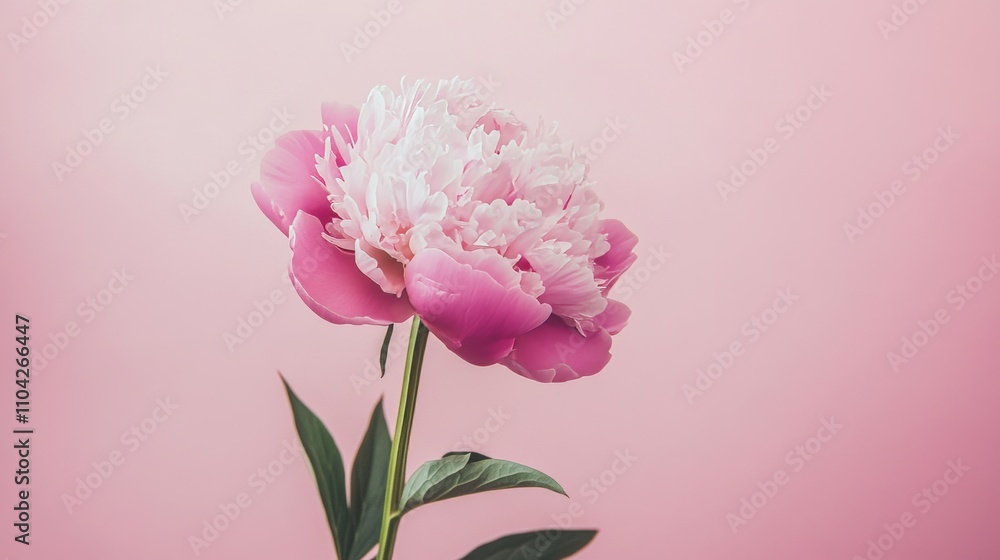 A striking pink peony against a muted pink backdrop, close-up shot, Minimalist style A striking pink peony against a muted pink backdrop, close-up shot, Minimalist style