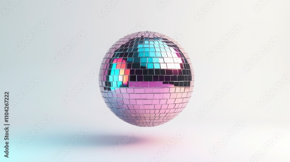 Retro Disco Ball with Vibrant 8-Bit Color Reflections - 4K Image Retro Disco Ball with Vibrant 8-Bit Color Reflections - 4K Image