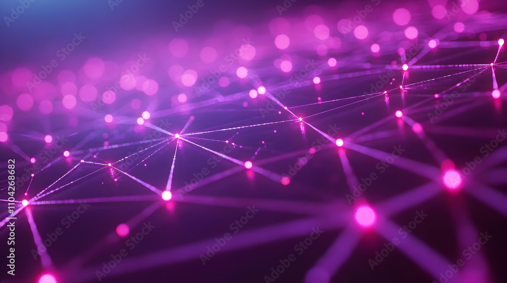 Fototapeta premium Abstract Purple Network 3D Background