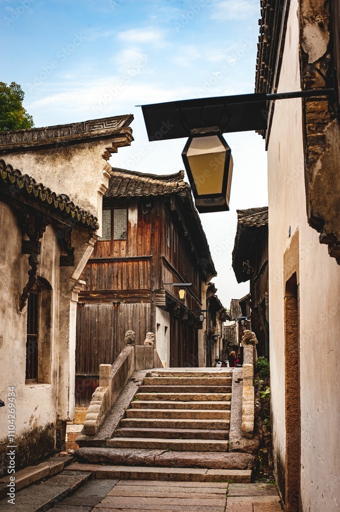 Fototapeta premium Traditional houses in the ancient Jiangnan water village of Wuzhen, Zhejiang province