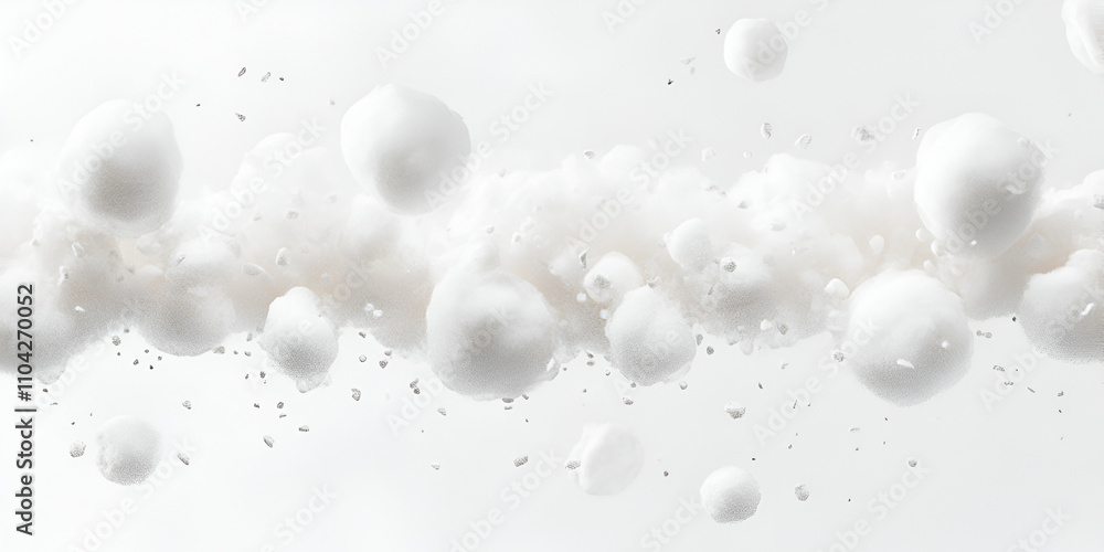 Abstract Composition of Floating White Particles Abstract Composition of Floating White Particles