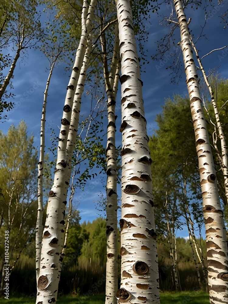 Fototapeta premium Betula Aetnensis Silver Birch tree.