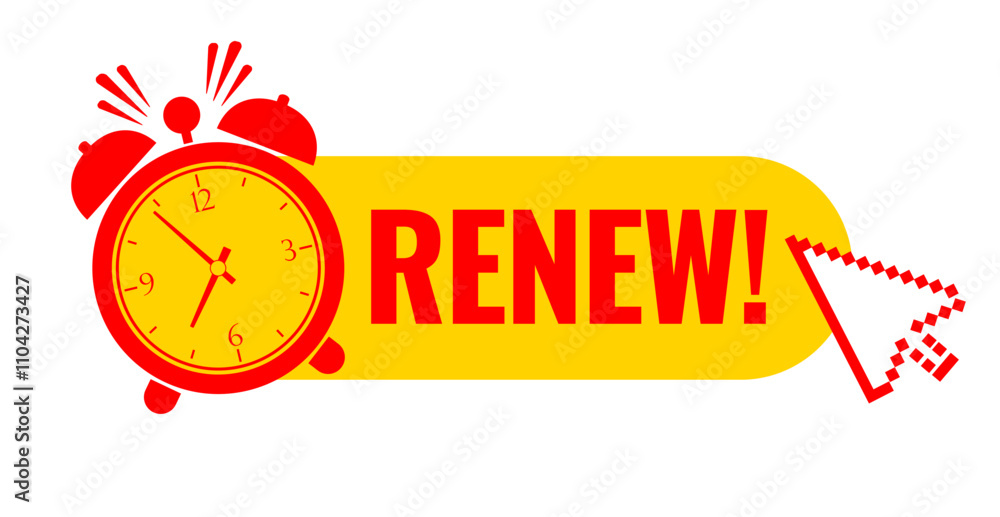 Renew now vector web button
