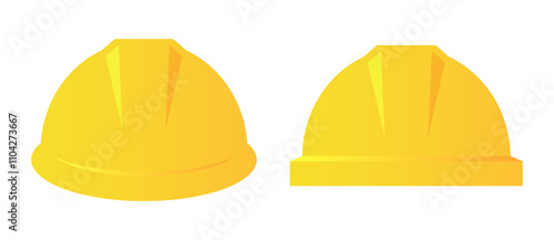 Yellow hard hat vector icon