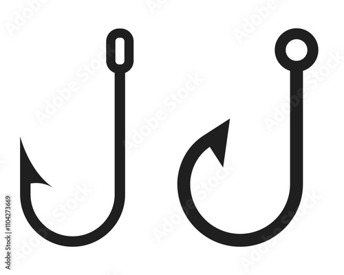 Thin line hook vector icon