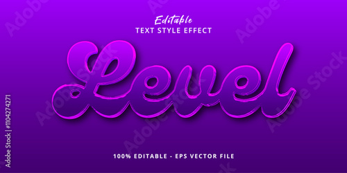 Level liquid purple 3d editable text effect