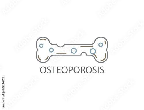 Osteoporosis, bone, disease icon. Vector illustration.