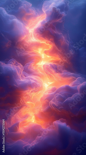 Abstract swirling clouds in shades of peach and lavender, highly detailed, ultra-HD generative AI