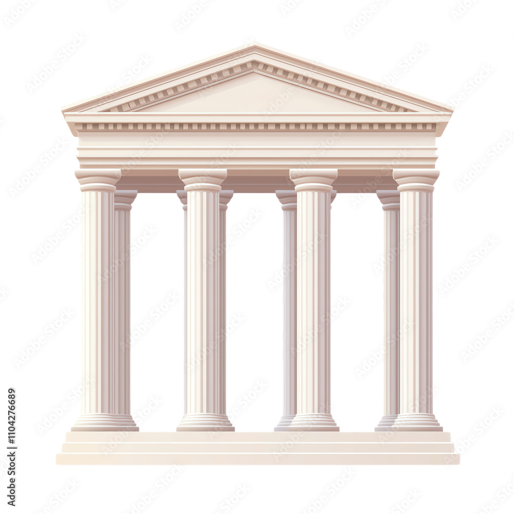 Elegant classical building with iconic columns. PNG Elegant classical building with iconic columns. PNG