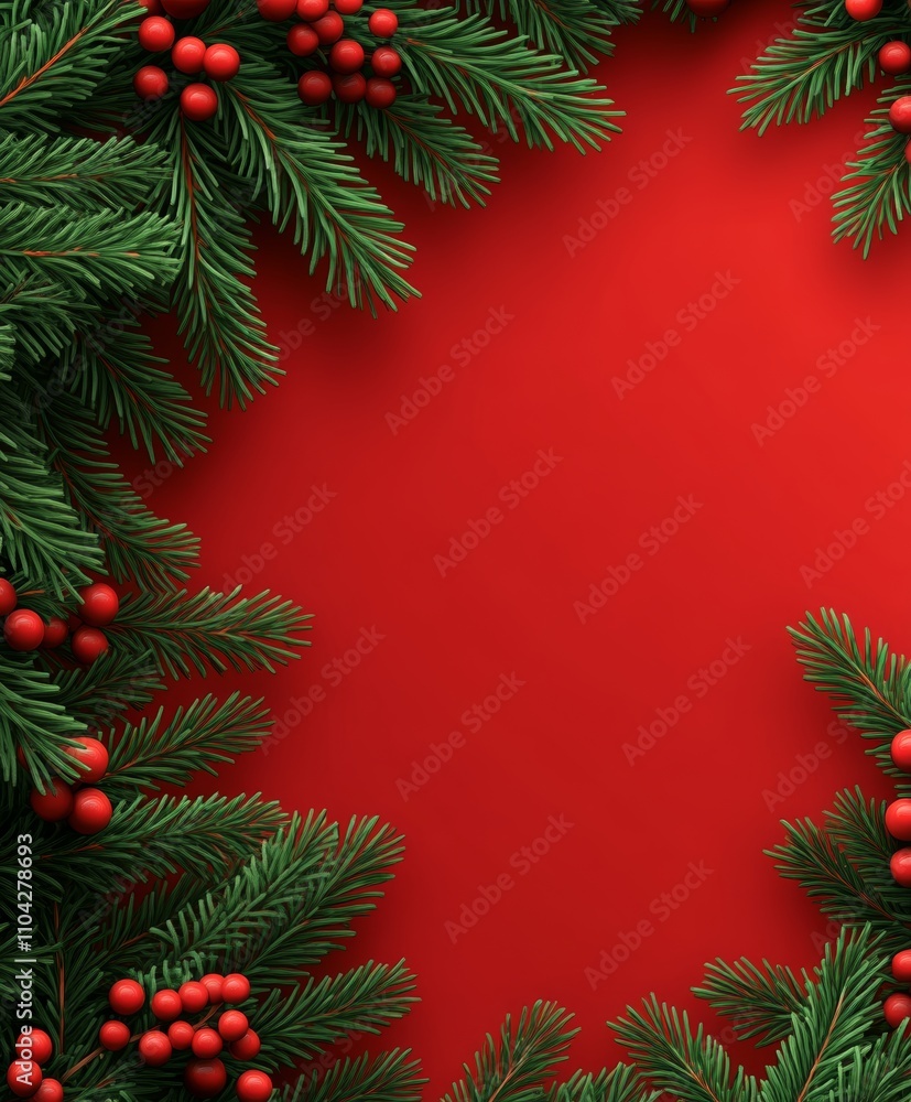 A festive Christmas wreath adorned with vibrant red berries and lush pine branches, radiating warmth and holiday cheer. A festive Christmas wreath adorned with vibrant red berries and lush pine branches, radiating warmth and holiday cheer.