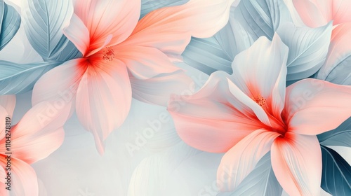 A vibrant floral design featuring soft pastel colors and delicate petals.