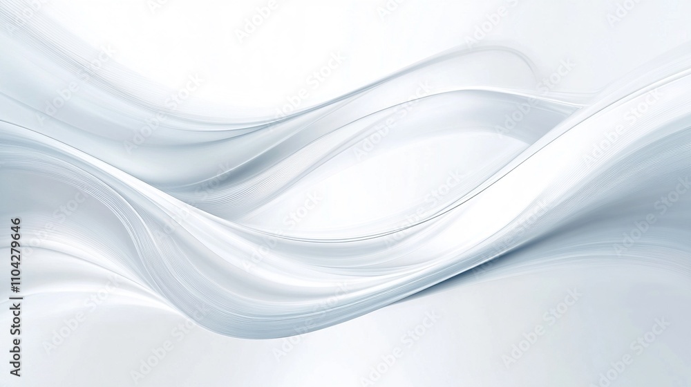 Obraz premium Smooth flowing silver fabric drapes in folds.