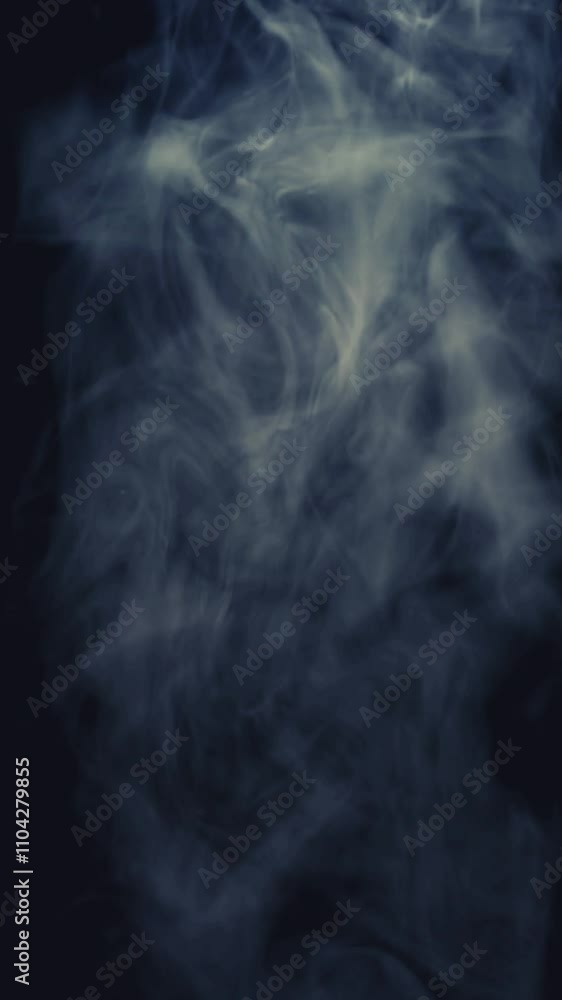Rising Smoke Steam Moving Up With Blue Light Background Vertical Video Rising Smoke Steam Moving Up With Blue Light Background Vertical Video