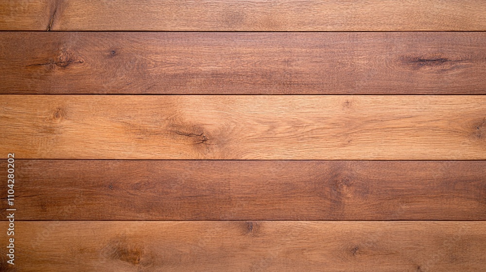 Fototapeta premium Rustic horizontal wooden planks, seamless natural timber texture, warm brown tones, high-resolution background, stylish decor for flooring and interior walls.