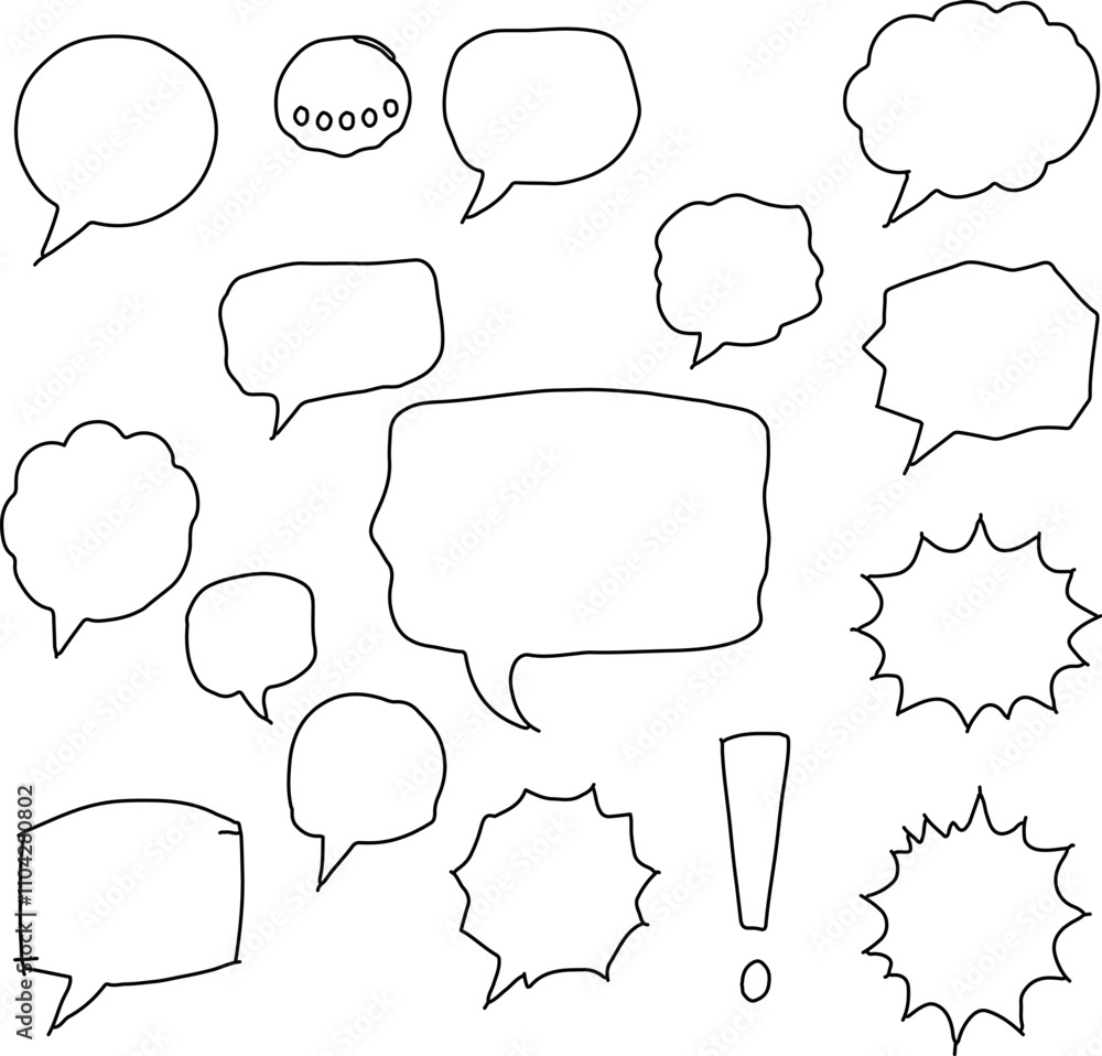 Obraz premium Message comments chat box. Collection of speech bubbles