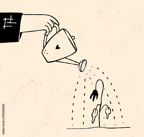 Mental health support, therapy concept. Hand drawn doodle vector illustration