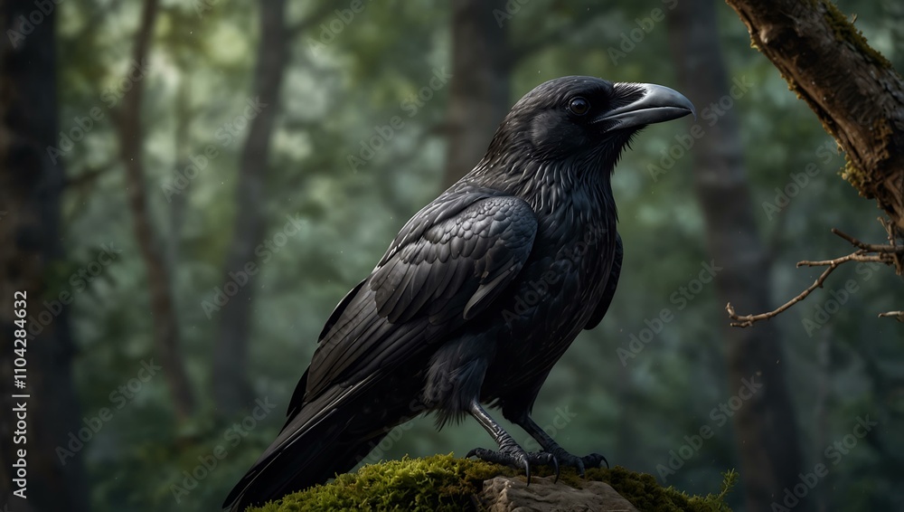 Black raven design for creative concepts. Black raven design for creative concepts.