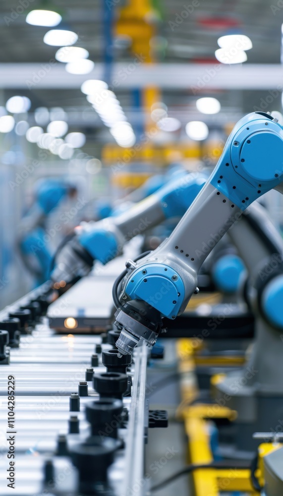 Fototapeta premium Collaborative Robotics in Modern Assembly Lines Enhancing Efficiency and Human-Automation Synergy