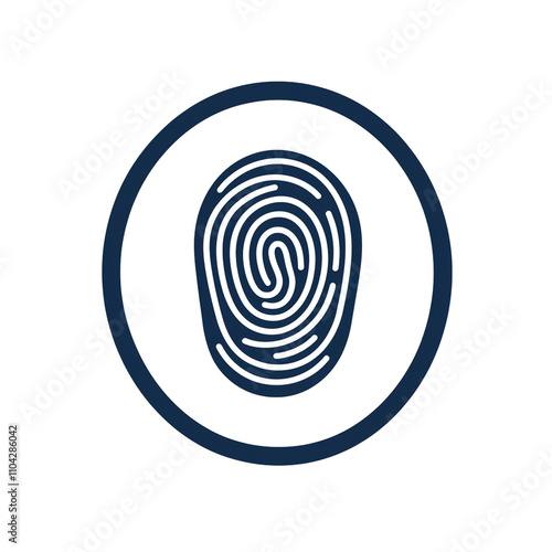 Stylized fingerprint symbol for security design. PNG