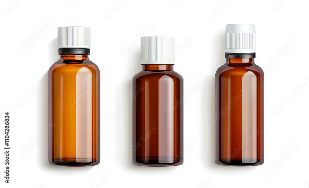 Set of medicine bottles and aerosol cans isolated on white background. Set of medicine bottles and aerosol cans isolated on white background.