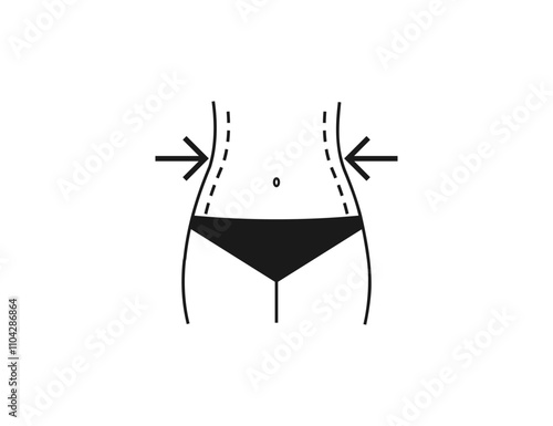 Body, metabolism, fat removal icon. Vector illustration.