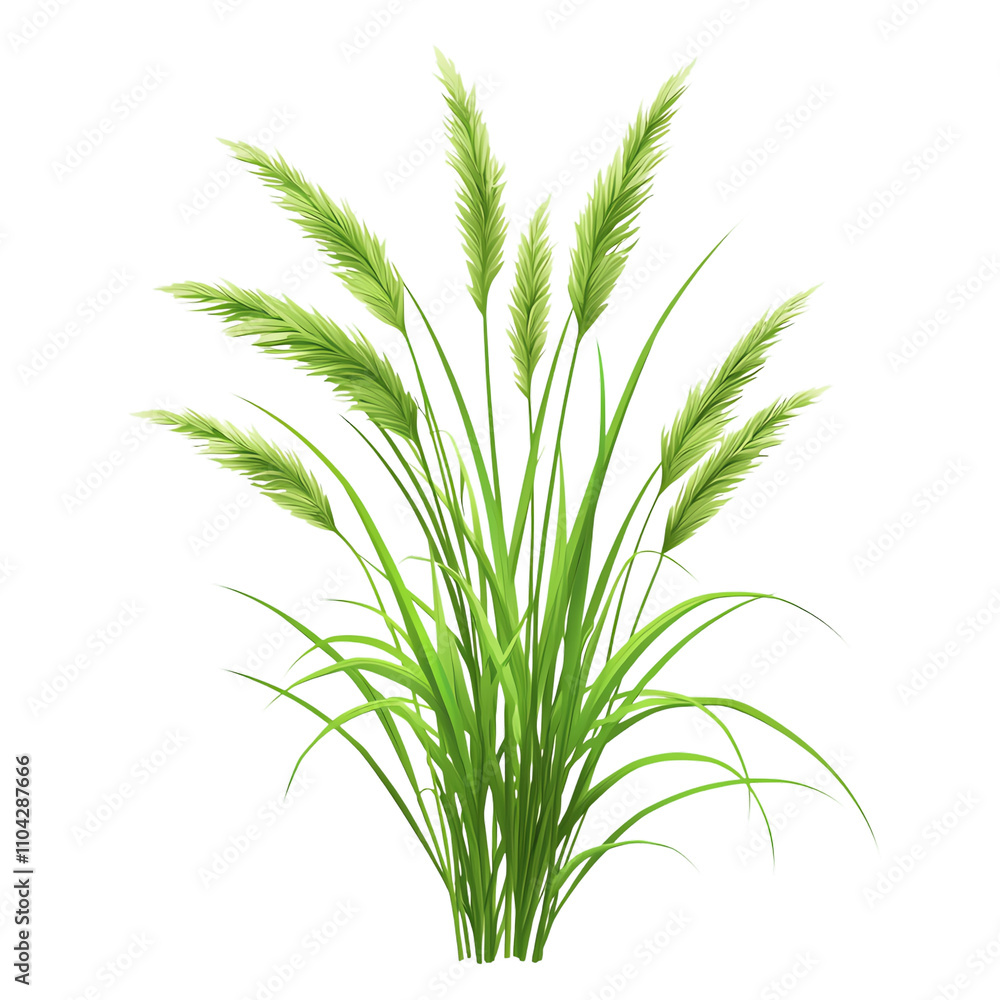 Vibrant green grass with tall, fluffy tufts. PNG Vibrant green grass with tall, fluffy tufts. PNG