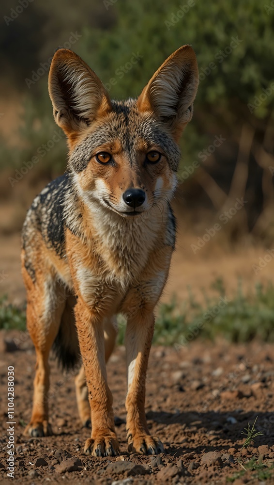 Black-backed jackal (Canis mesomelas). Black-backed jackal (Canis mesomelas).