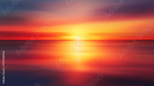 Abstract blurred gradient mesh background sunrise. faded blur transcendent base colors red, orange, from left to yellow on the right. Transcendent. Illustration