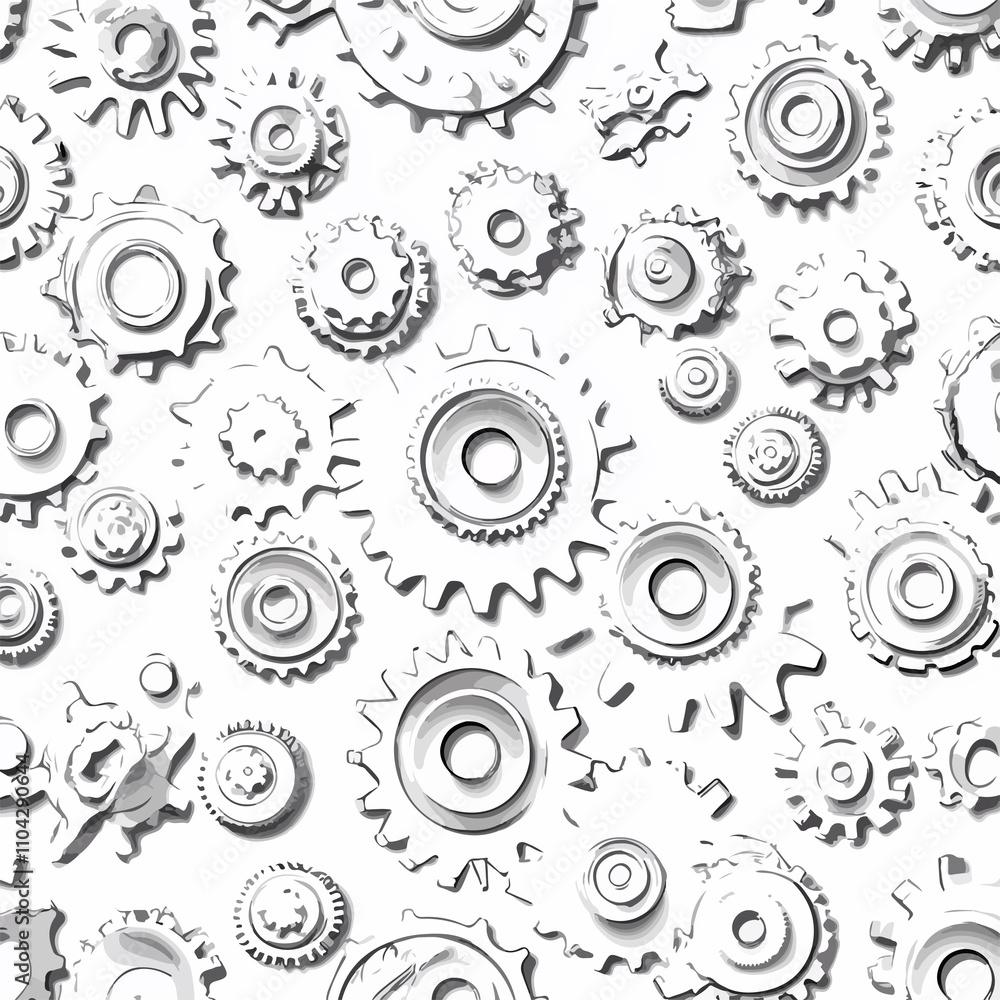 Industrial Gears Machine Pattern Background Vector Illustration Industrial Gears Machine Pattern Background Vector Illustration