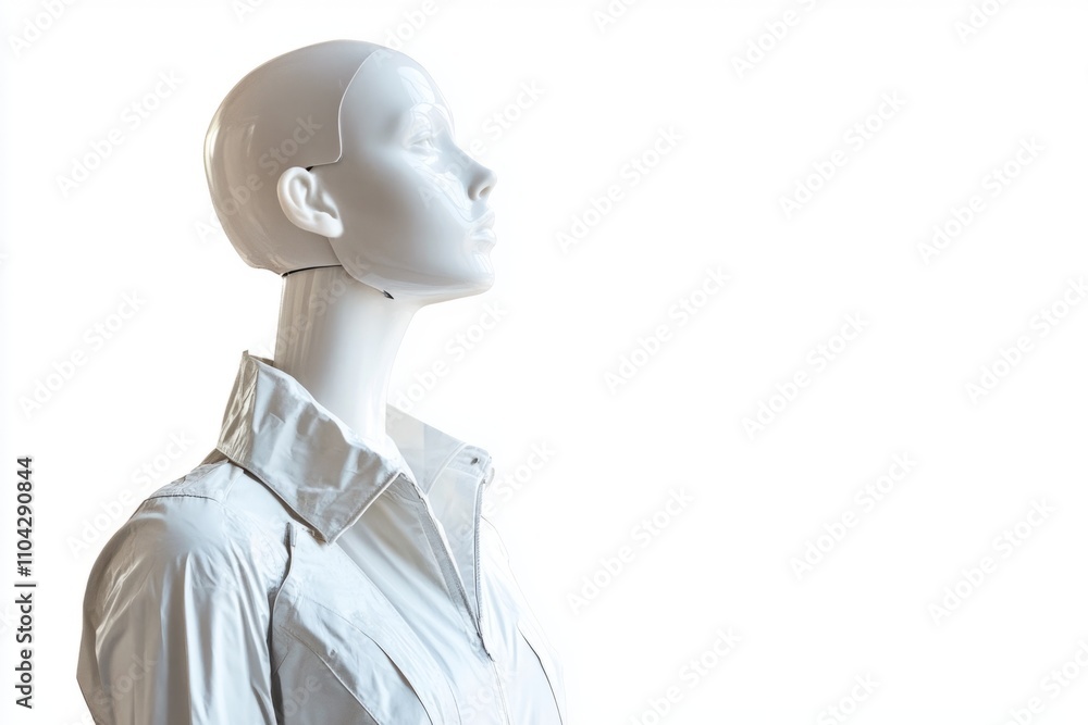 An elegant mannequin stands still against a bright backdrop. This image captures the simplicity and style of fashion displays. Perfect for retail visuals or design purposes. Generative AI An elegant mannequin stands still against a bright backdrop. This image captures the simplicity and style of fashion displays. Perfect for retail visuals or design purposes. Generative AI