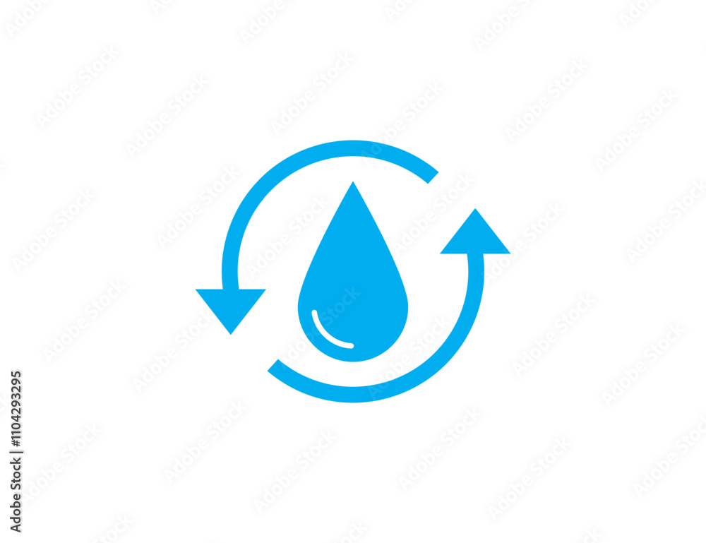 Arrow, drop water, eco icon. Vector illustration. Arrow, drop water, eco icon. Vector illustration.
