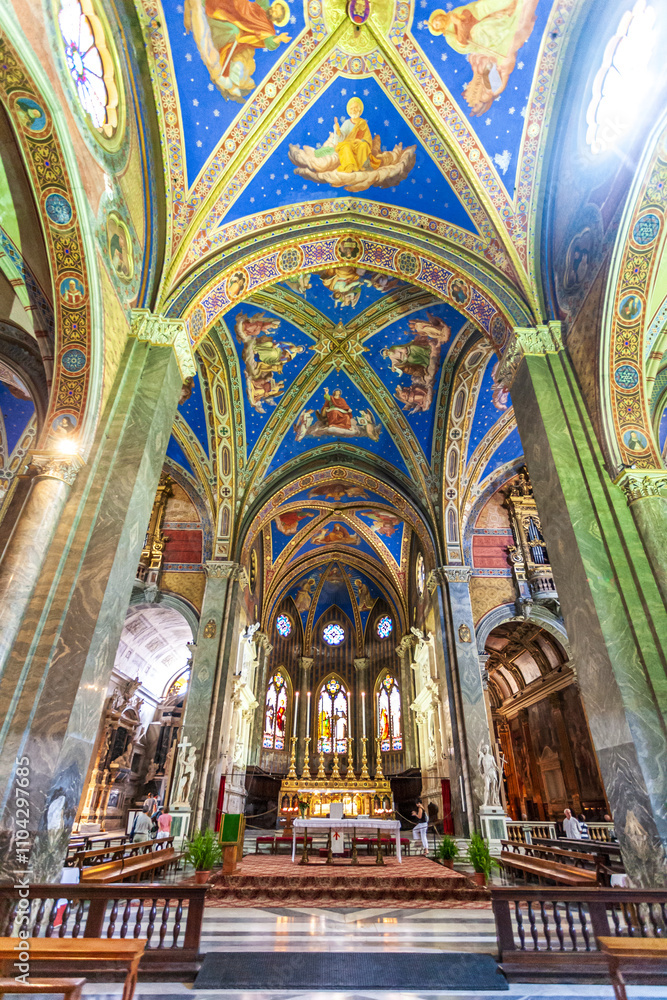 Rome, Italy, July 2017, Inside the Stunning Santa Maria Sopra Minerva in Rome Rome, Italy, July 2017, Inside the Stunning Santa Maria Sopra Minerva in Rome