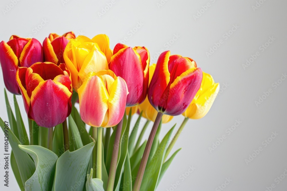 Bouquet with tulips red yellow white background Austria Bouquet with tulips red yellow white background Austria