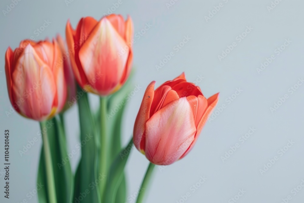Tulips on plain background portrait. Tulips on plain background portrait.