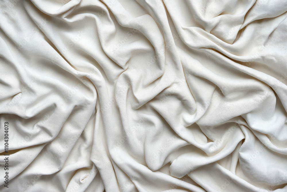 A close up shot of a white fabric with folds A close up shot of a white fabric with folds