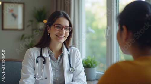 Indian Psychiatrist in Office - Indian female psychiatrist in her office, engaging in a therapeutic session with a patient, demonstrating empathy and professionalism