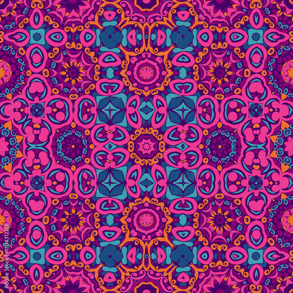 Vibrant Botanic Weave Pattern Vibrant Botanic Weave Pattern