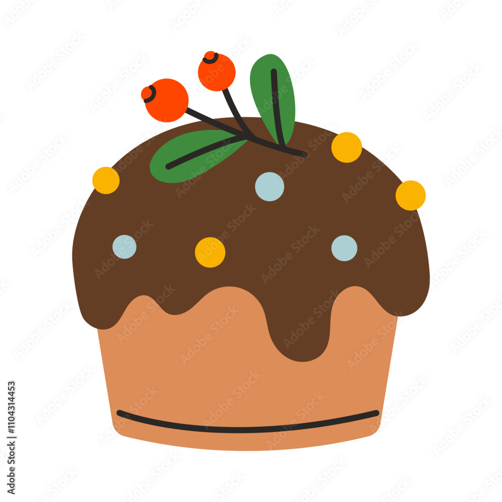 Christmas cupcake with berries Christmas cupcake with berries