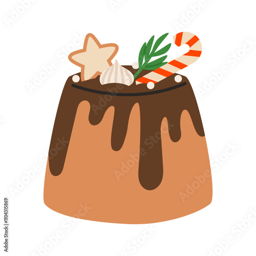 Christmas cake with sweet toppings