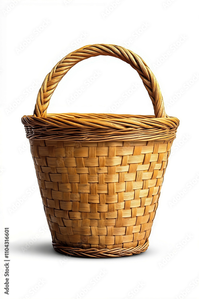 Obraz premium A wicker basket on a white background