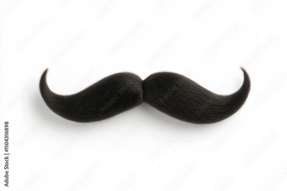 Creative display of a large black mustache on a simple background Creative display of a large black mustache on a simple background