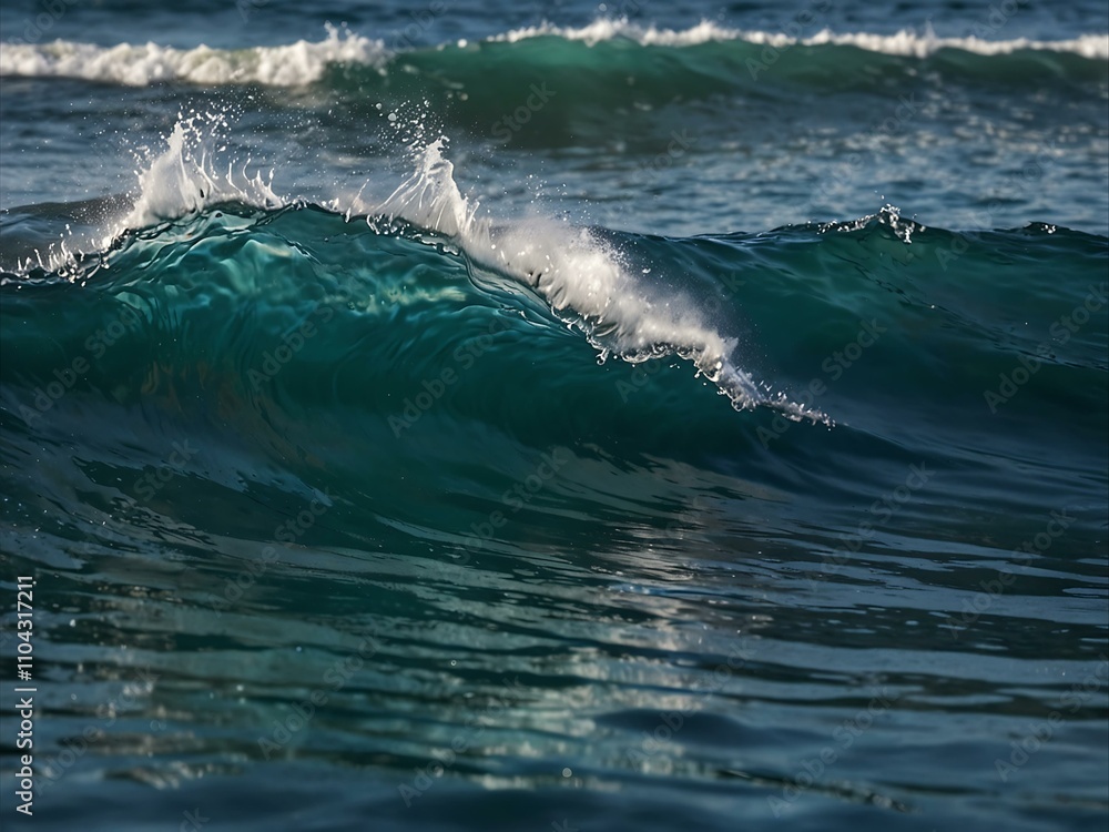 Blurred blue water waves creating a refreshing, serene background. Blurred blue water waves creating a refreshing, serene background.