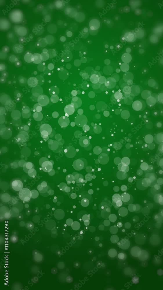 Dark green background with circles. Glitter abstract animation with blurred drops. Vertical video. Dark green background with circles. Glitter abstract animation with blurred drops. Vertical video.