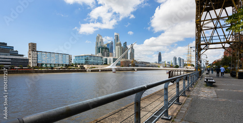 Panoramic view on a sunny day in the neighborhood of Puerto Madero, Buenos Aires, Argentina	